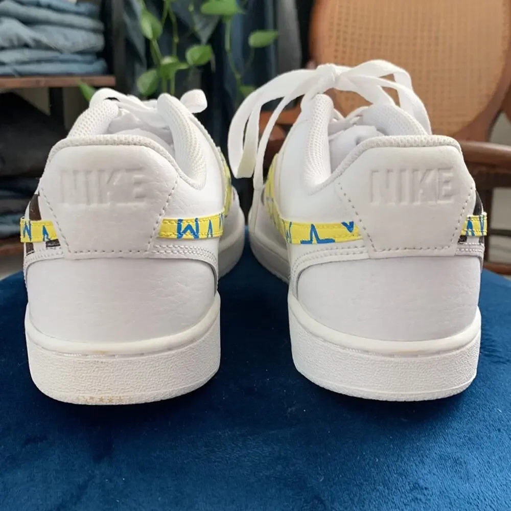 NIB Women's Nike Court Vision Low Custom Painted Sneaker Shoes 8.5